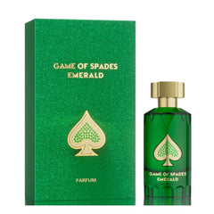 Jo Milano Game of Spades Emerald bottle pour boosts daytime confidence.