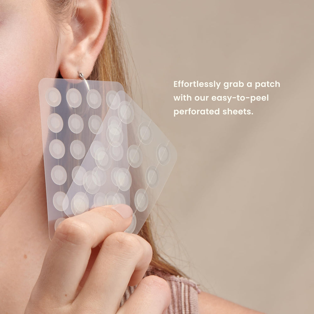 JOAH Heal Me CICA Spot Patch in-use demonstrates simple day or night blemish care.