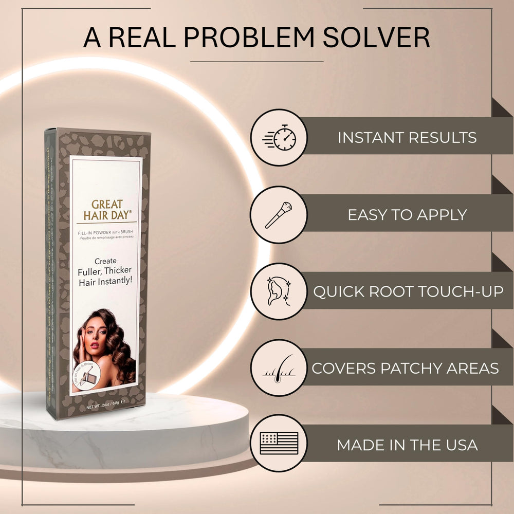 Joan Rivers Beauty Great Hair Day transfer-proof powder stays put through daily activities.