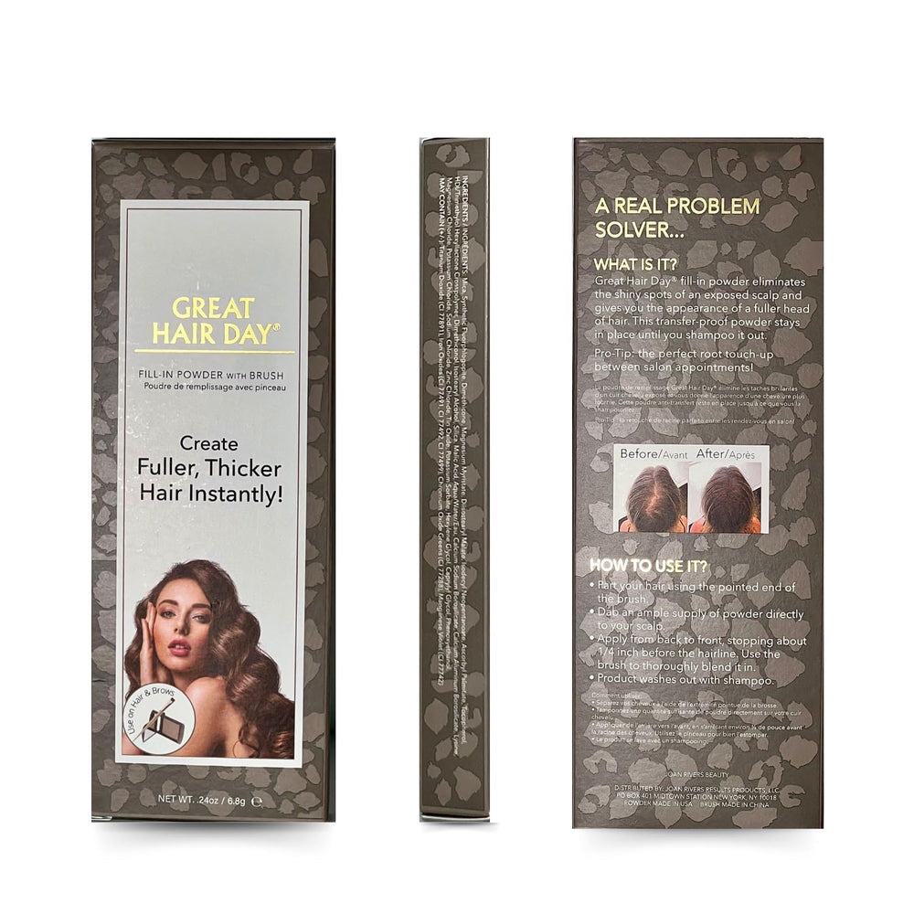 Brunette shade coverage for a natural hairline and seamless blend with Joan Rivers.