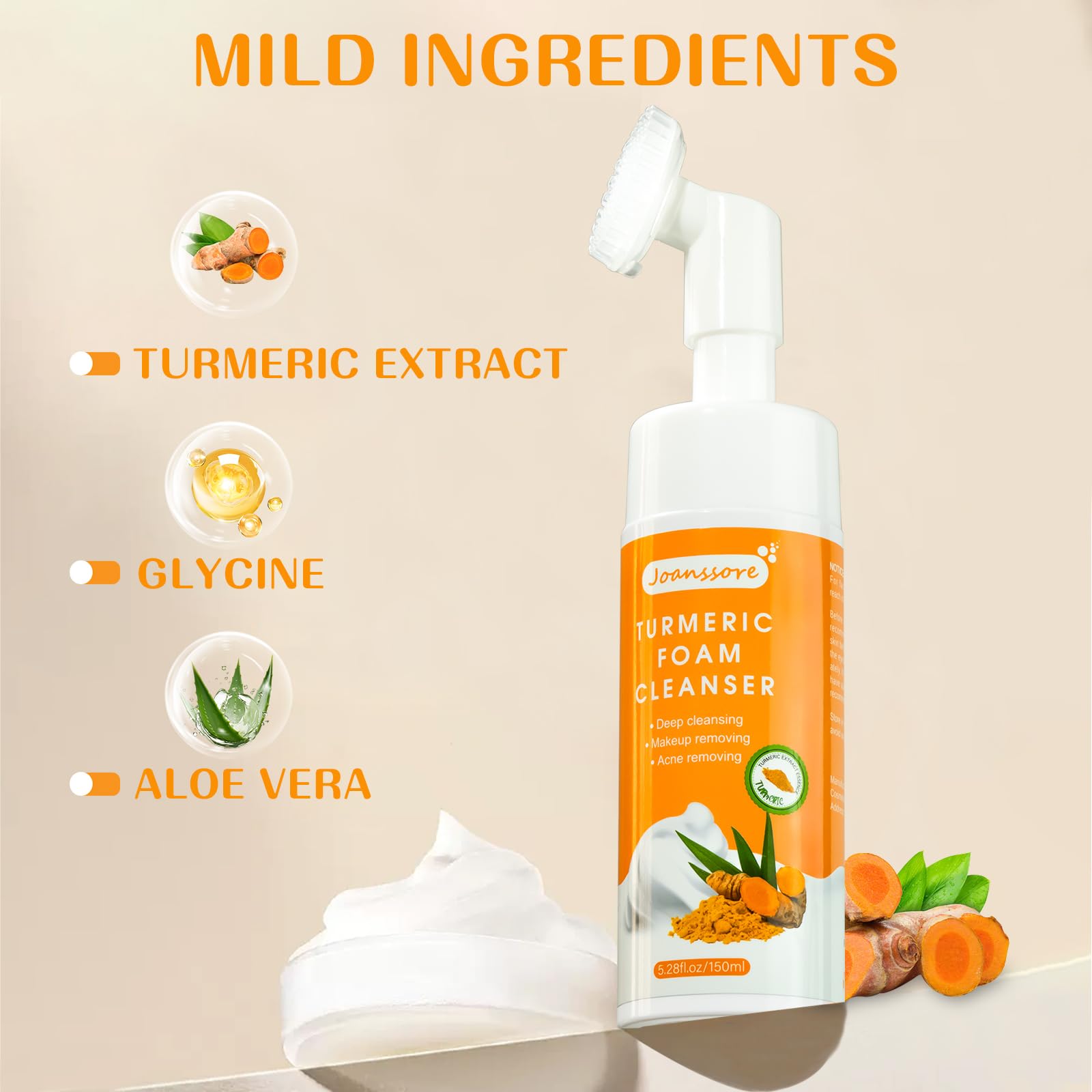 Joanssore turmeric ingredient turmeric icon highlights natural glow potential