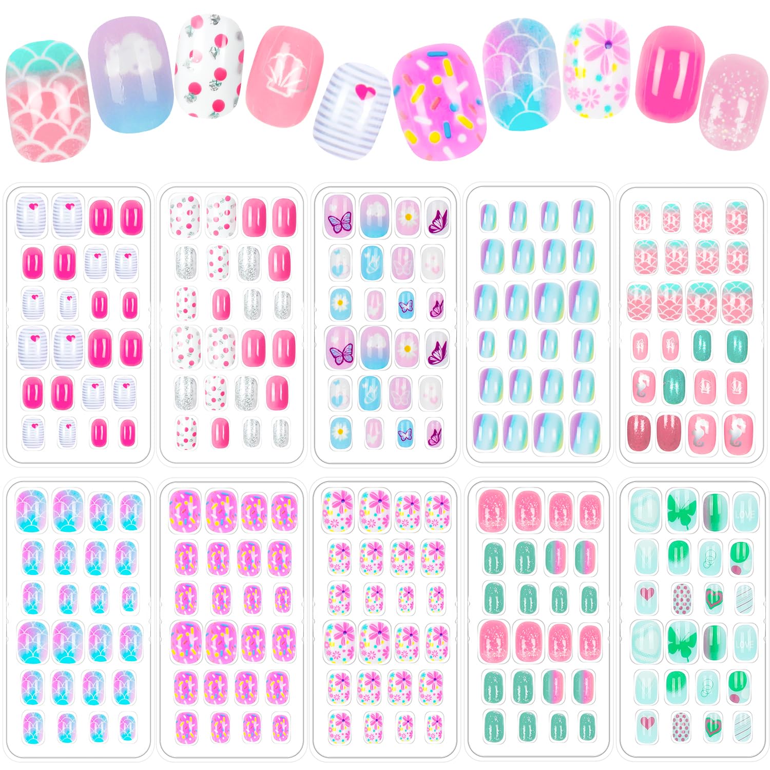 JOAOYO dream gradient nails box showcases kid-friendly designs for creative play