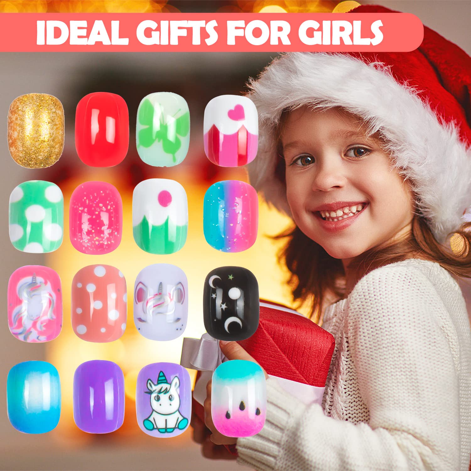 JOAOYO kids press-on nails packaging boxes showcase the 240-piece kit