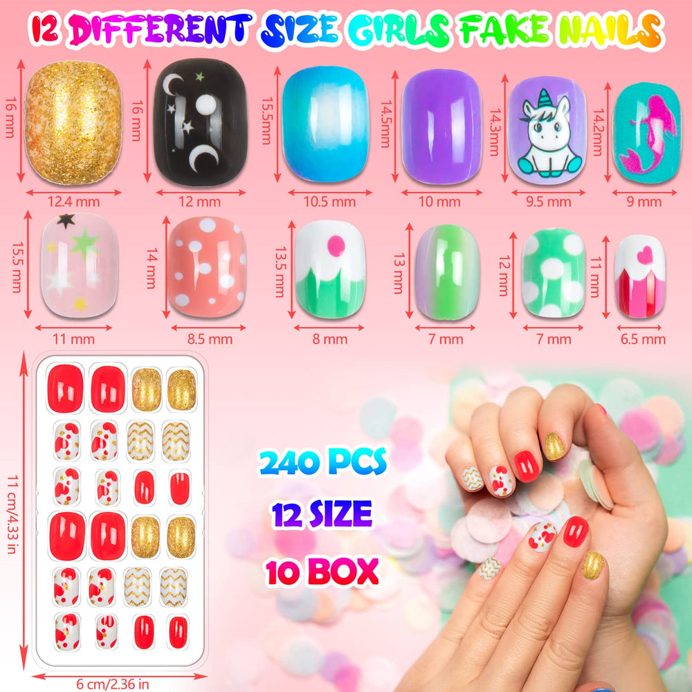 JOAOYO kids press-on nails close-up showing colorful patterns ideal for playdates