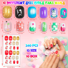JOAOYO kids press-on nails close-up showing colorful patterns ideal for playdates