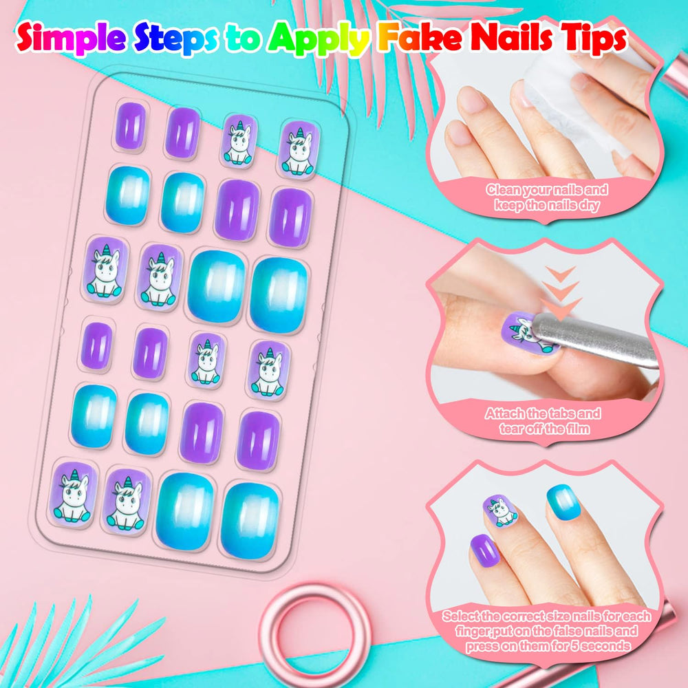 JOAOYO kids press-on nails variety sizes display accurate range for kids