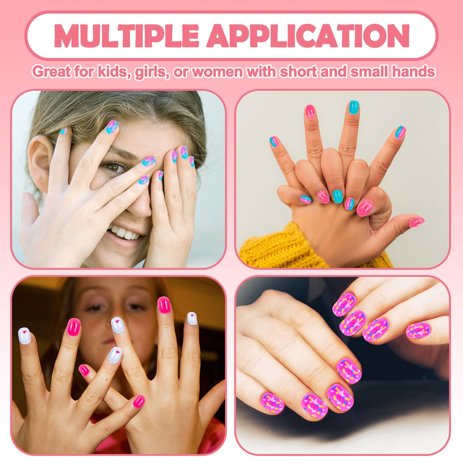 JOAOYO reusable kid friendly nail tips ideal for birthdays and sleepovers.