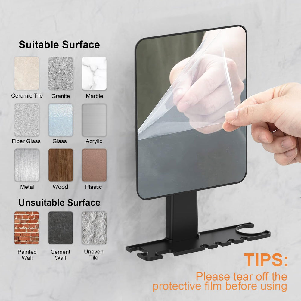 Jobsonslates scratch-resistant shower mirror stays pristine on travels