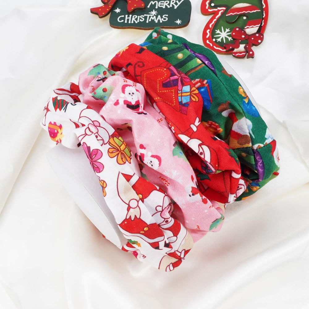 Jocbean green patterns scrunchie ideal for stylish buns and seasonal outfits