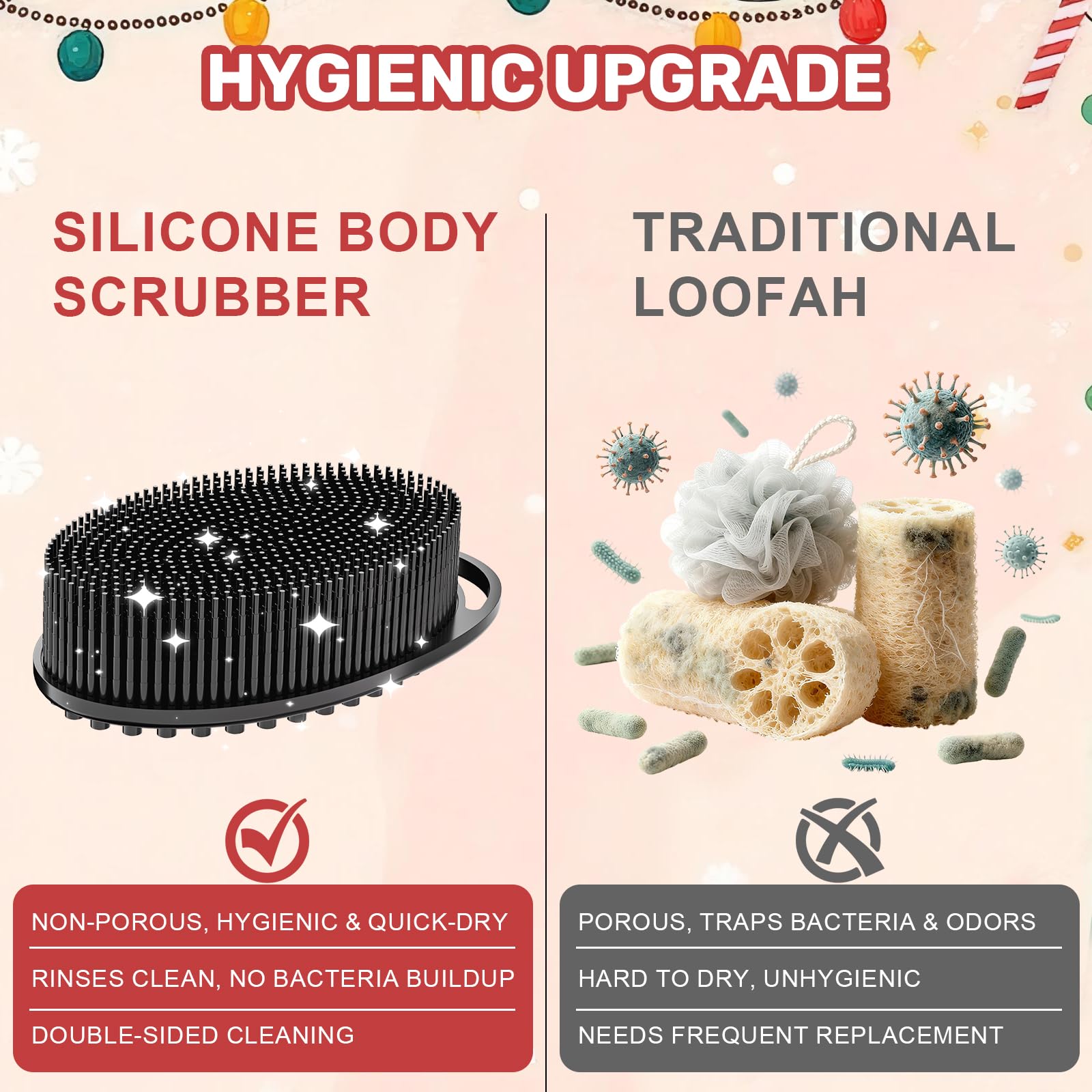 JODBUY silicone body scrubber for women highlighting skin-friendly exfoliation