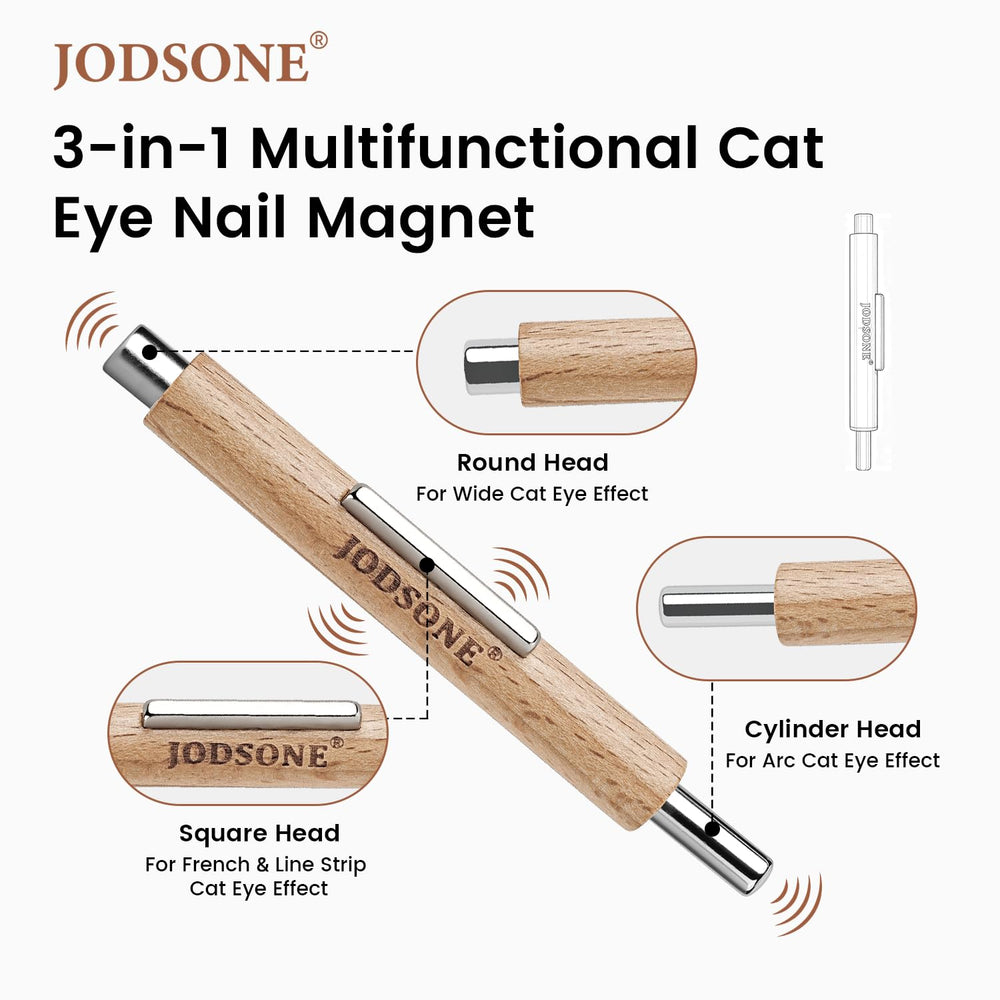 Imán JODSONE para uñas con efecto ojo de gato, cilindro de 8 mm precisión