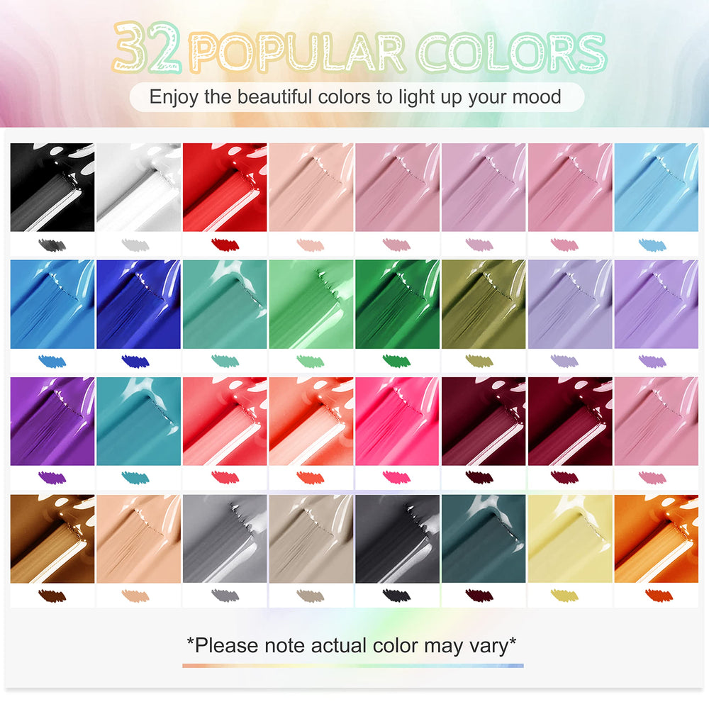 JODSONE 32-color bottle set with 5ml bottles for easy at-home nail DIY