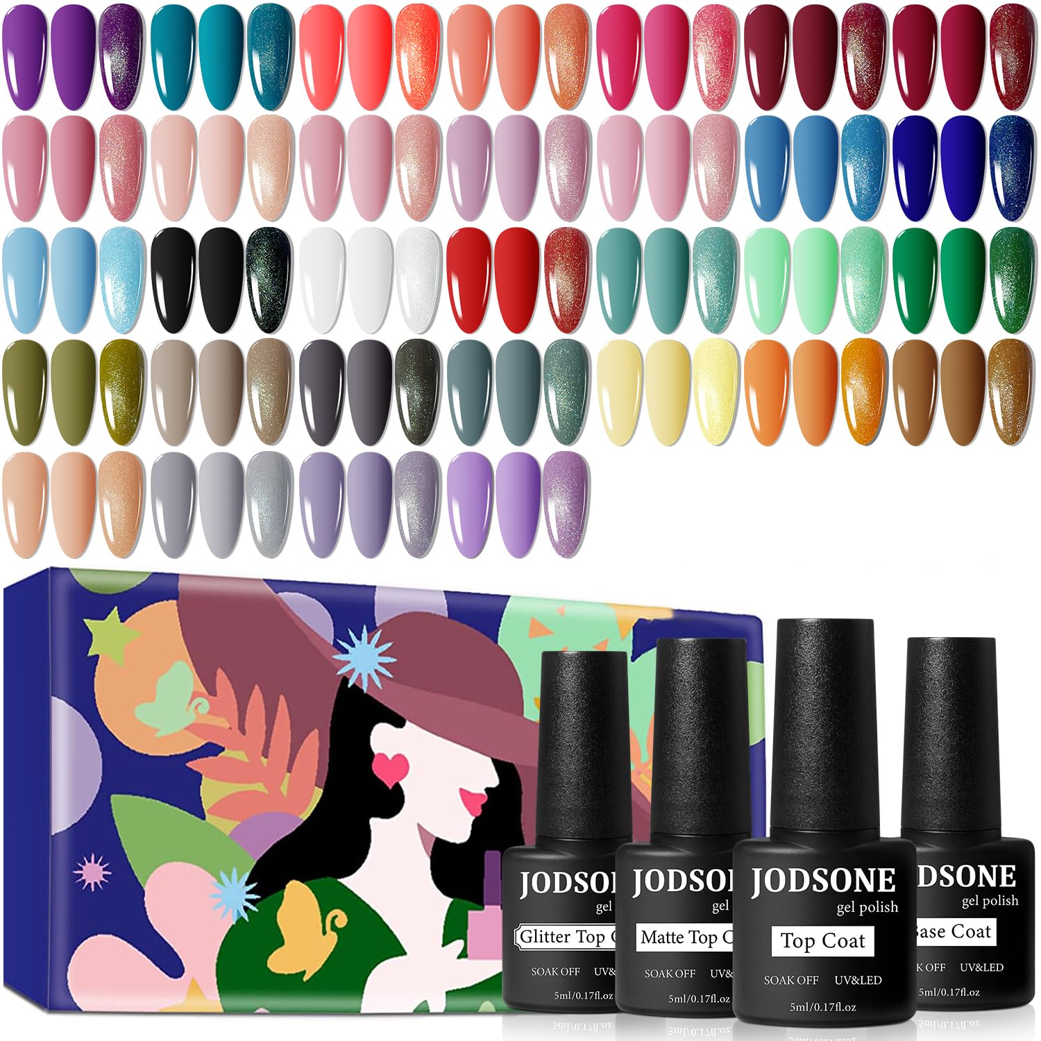 JODSONE gel nail polish set green colors for versatile daily wear and salon-quality results