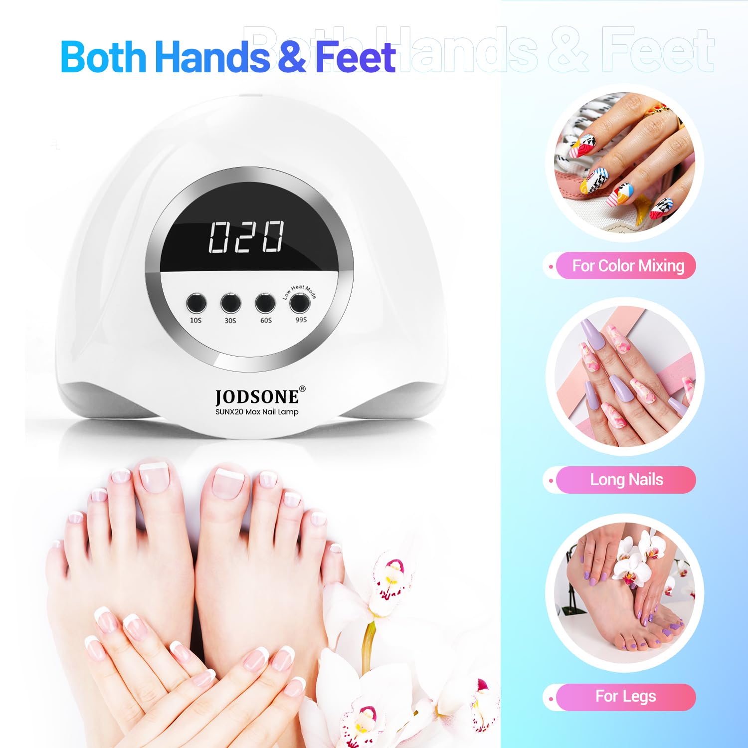 JODSONE 320W nail dryer power delivers quick gel polish cure.