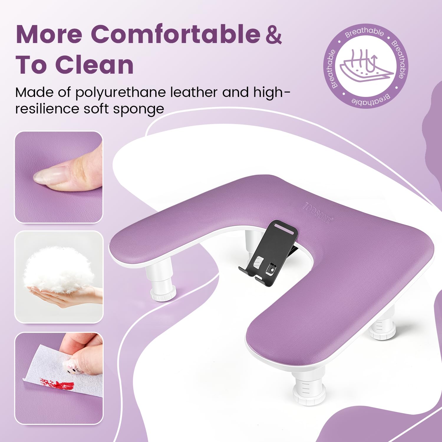 JODSONE 360-degree rotating phone holder in the arm rest for flexible angles