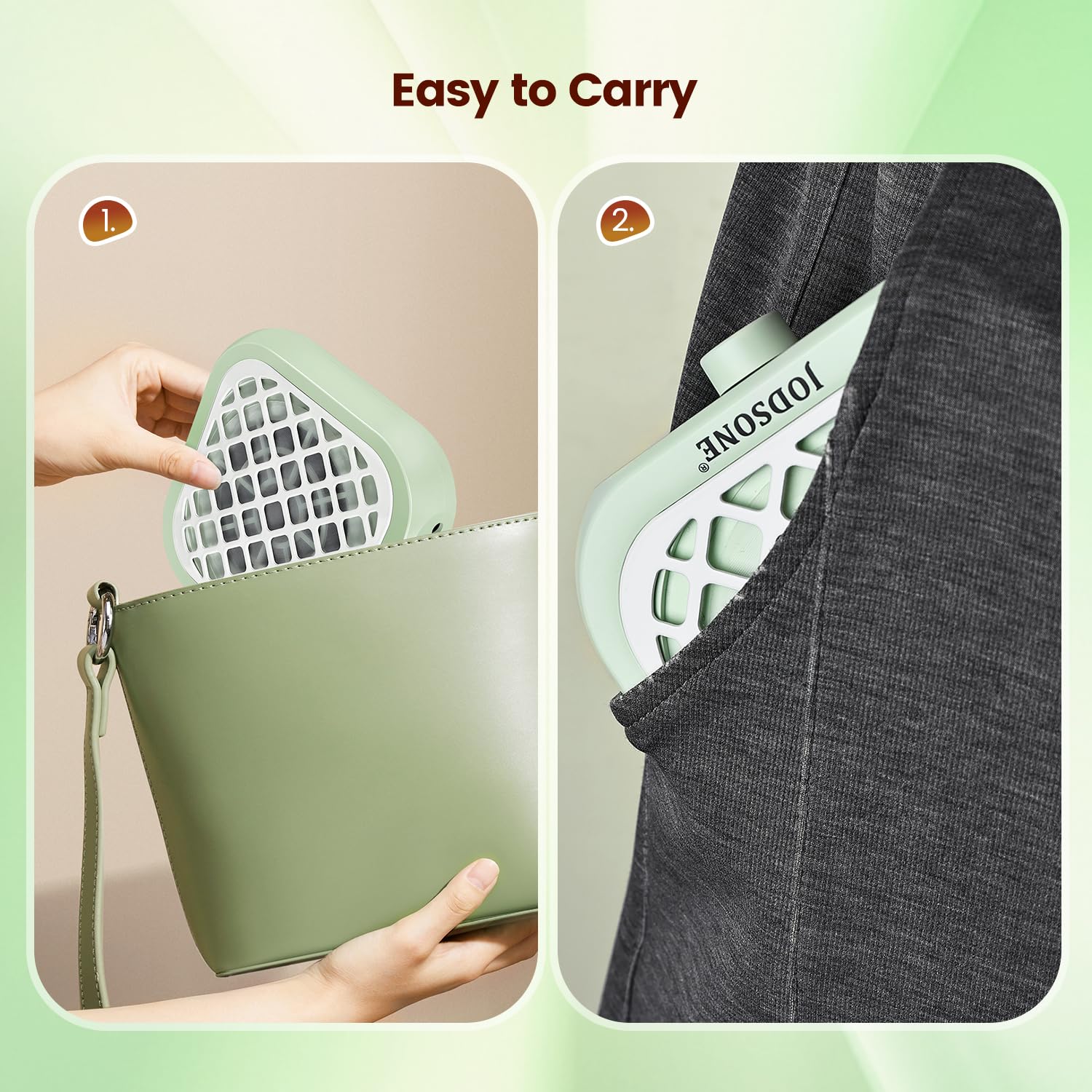 JODSONE 6000RPM mini nail dust collector side view emphasizes compact portable design.