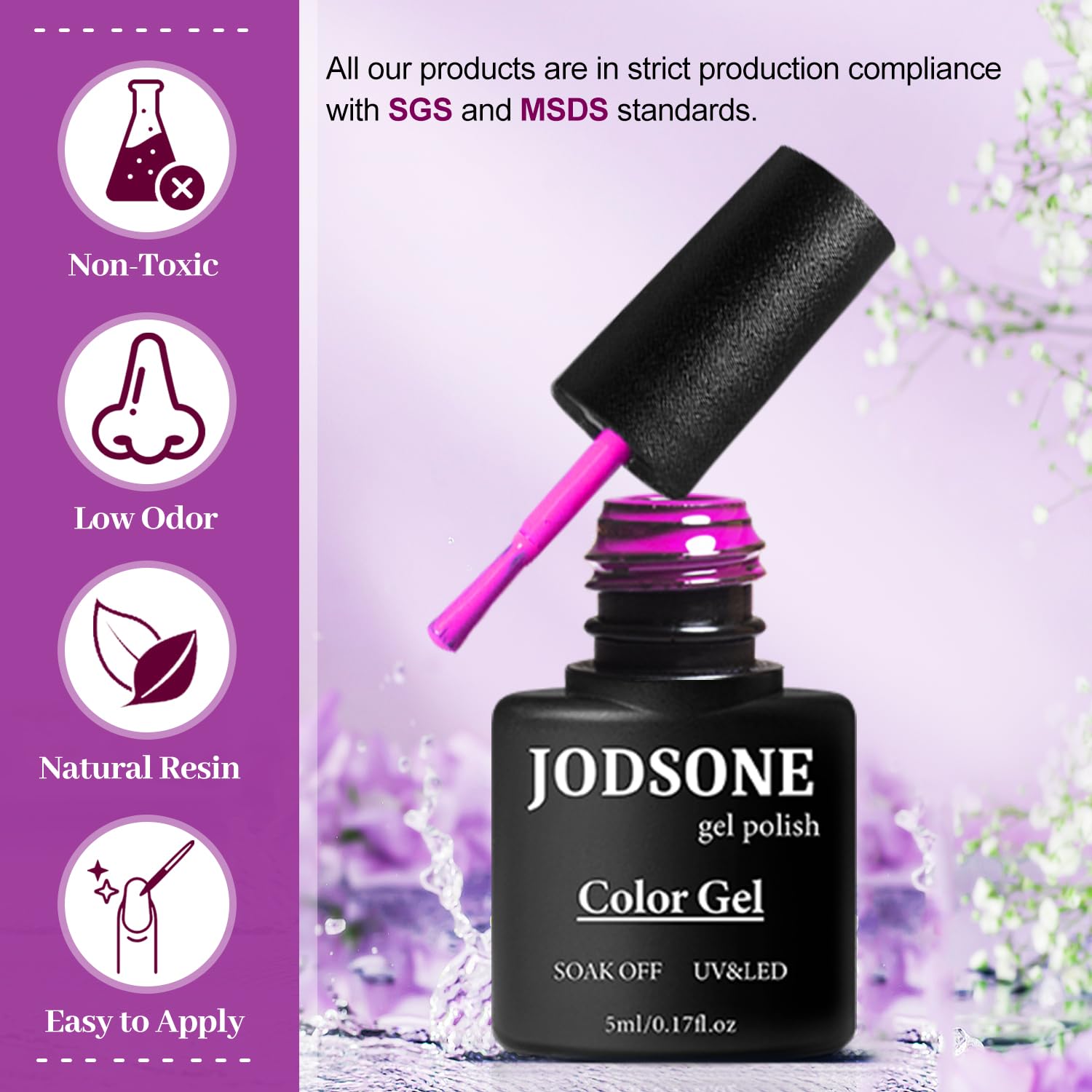JODSONE color palette display for seasonal manicure ideas.