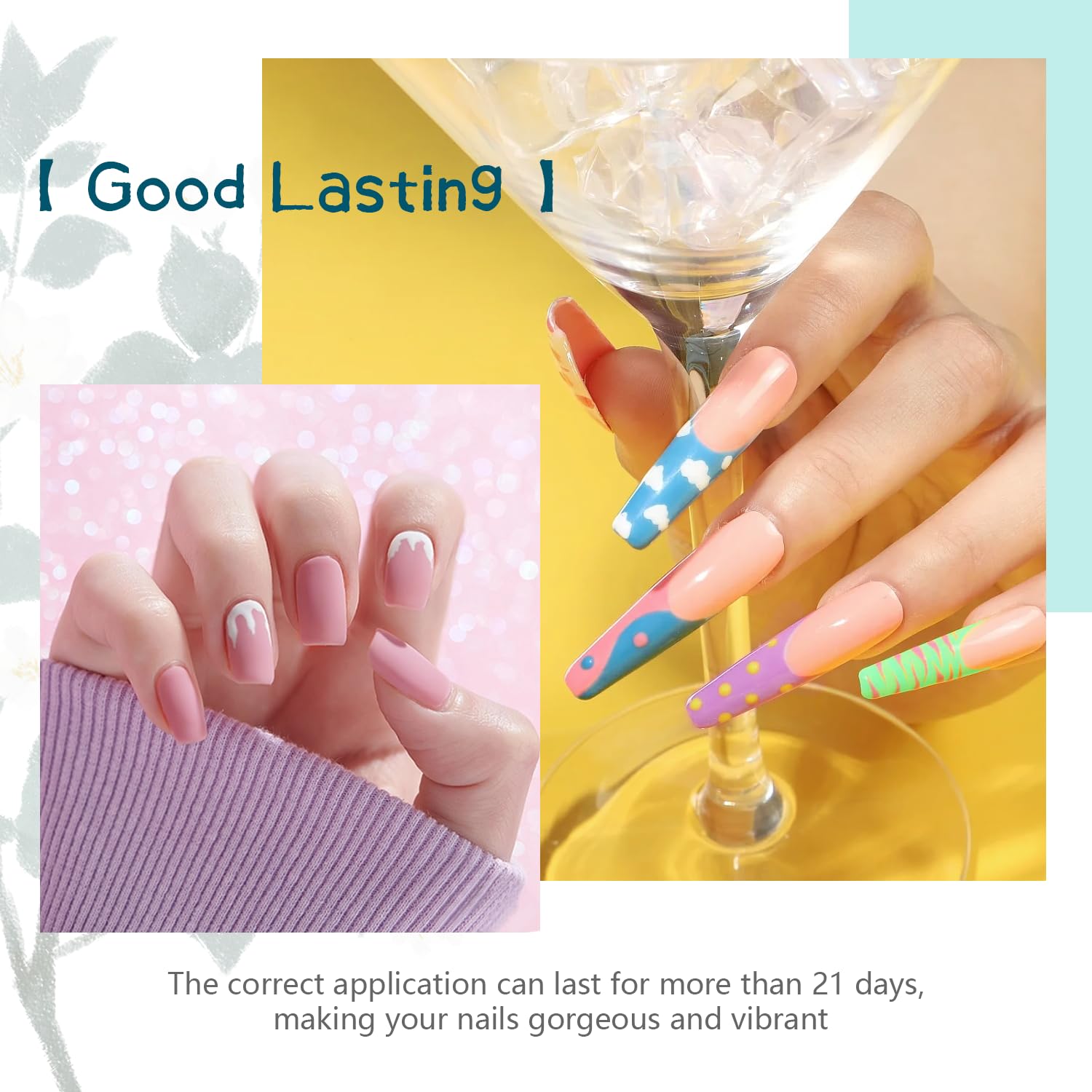 JODSONE color swatches show vibrant shades for creative nail art.