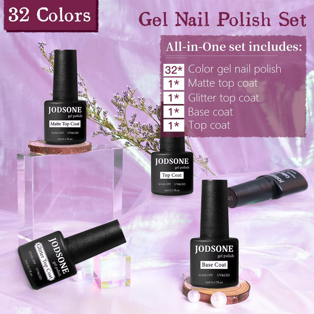 JODSONE gel nail polish bottle colors swatch row for bold nail art