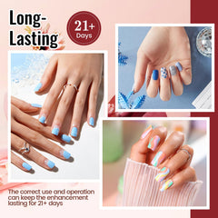 JODSONE base and top coats highlight lasting shine and smooth finish.