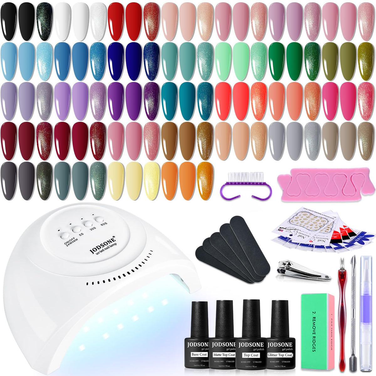 JODSONE gel nail polish kit main view shows lamp for at-home manicure