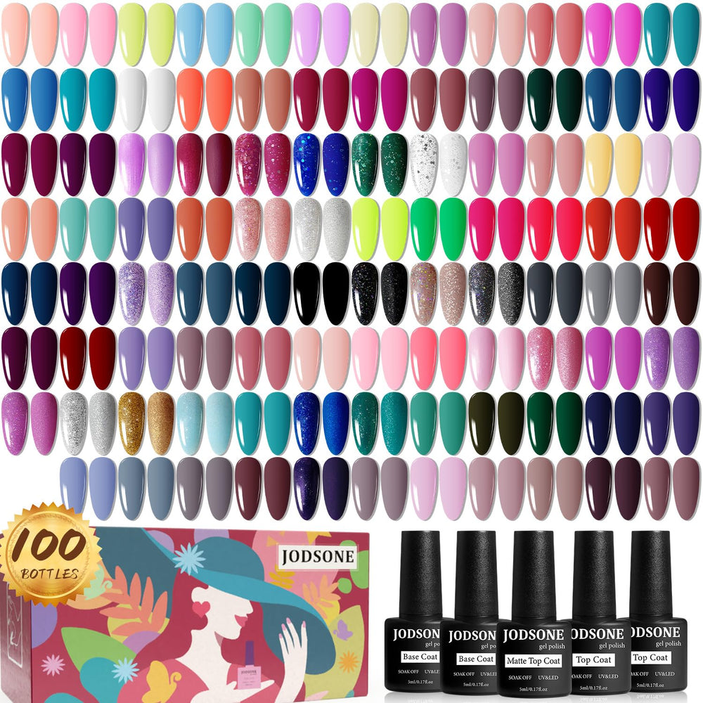 JODSONE gel nail polish set box displays 100-color selection for home salon use
