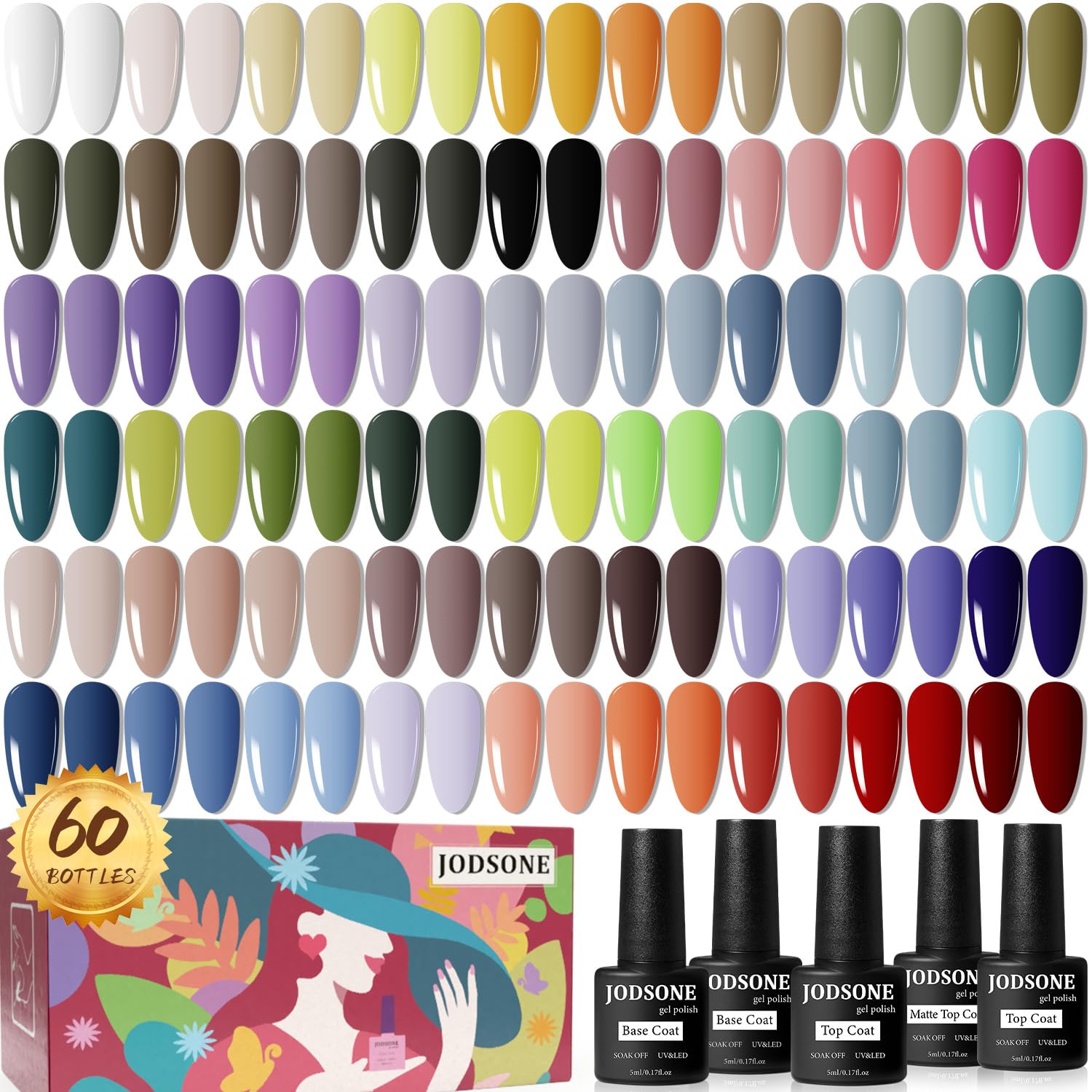 JODSONE gel nail polish set gift box with assorted colors for DIY manicure
