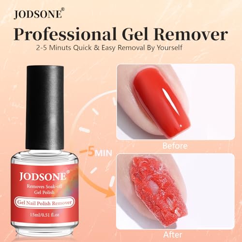 JODSONE 15ml gel remover bottle for quick at-home polish removal