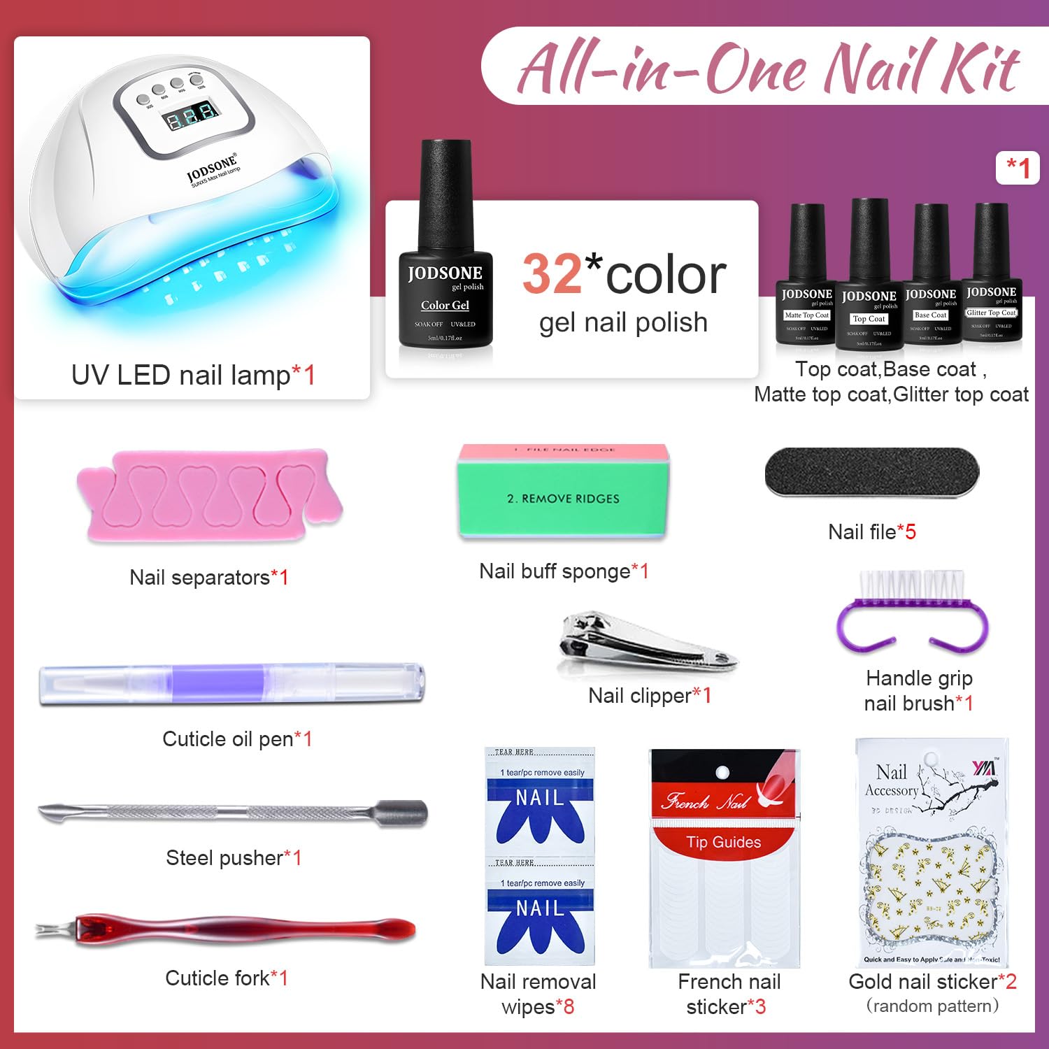 JODSONE glitter top coat adds sparkling accents for festive nails.