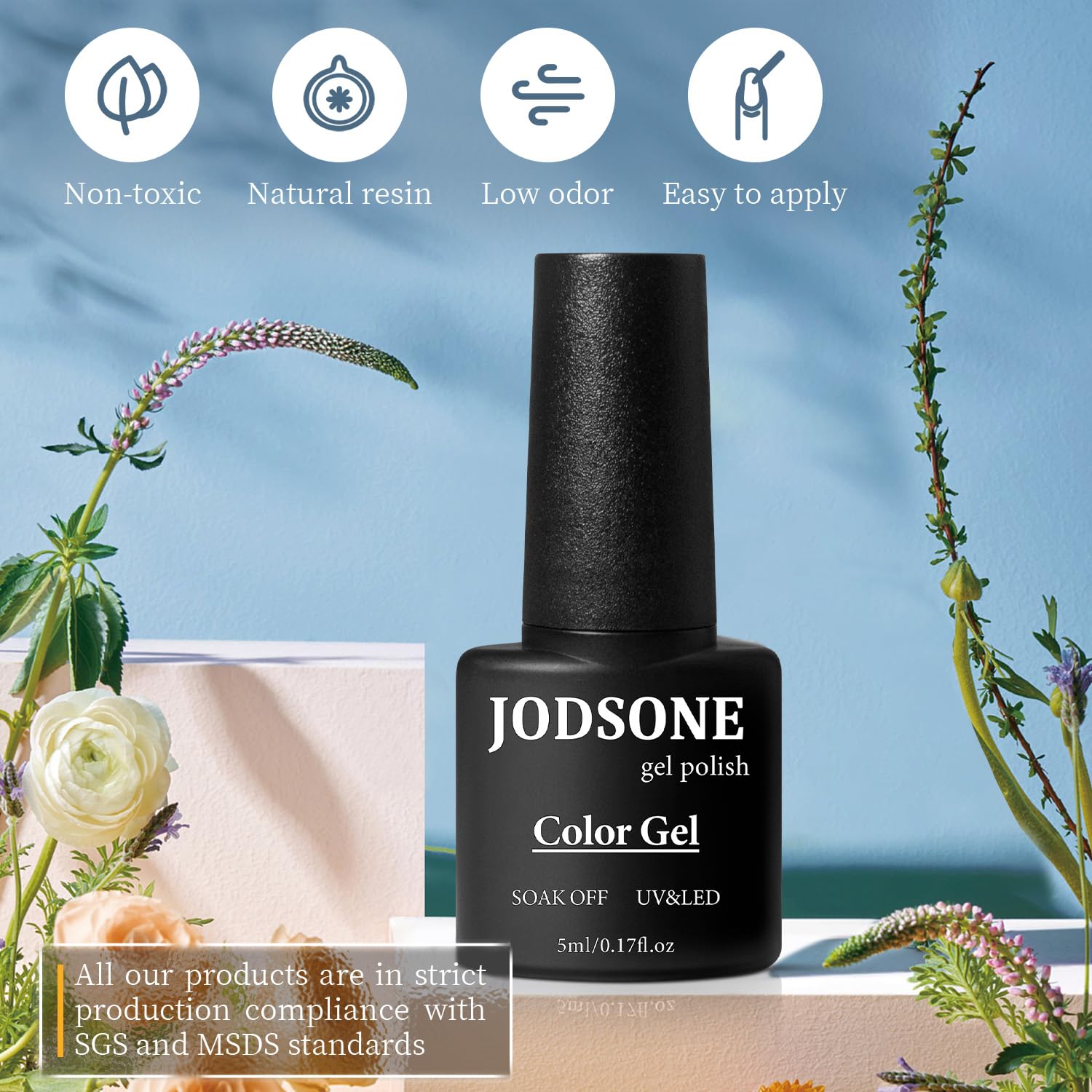 JODSONE glossy top coat delivers bright, long-lasting shine