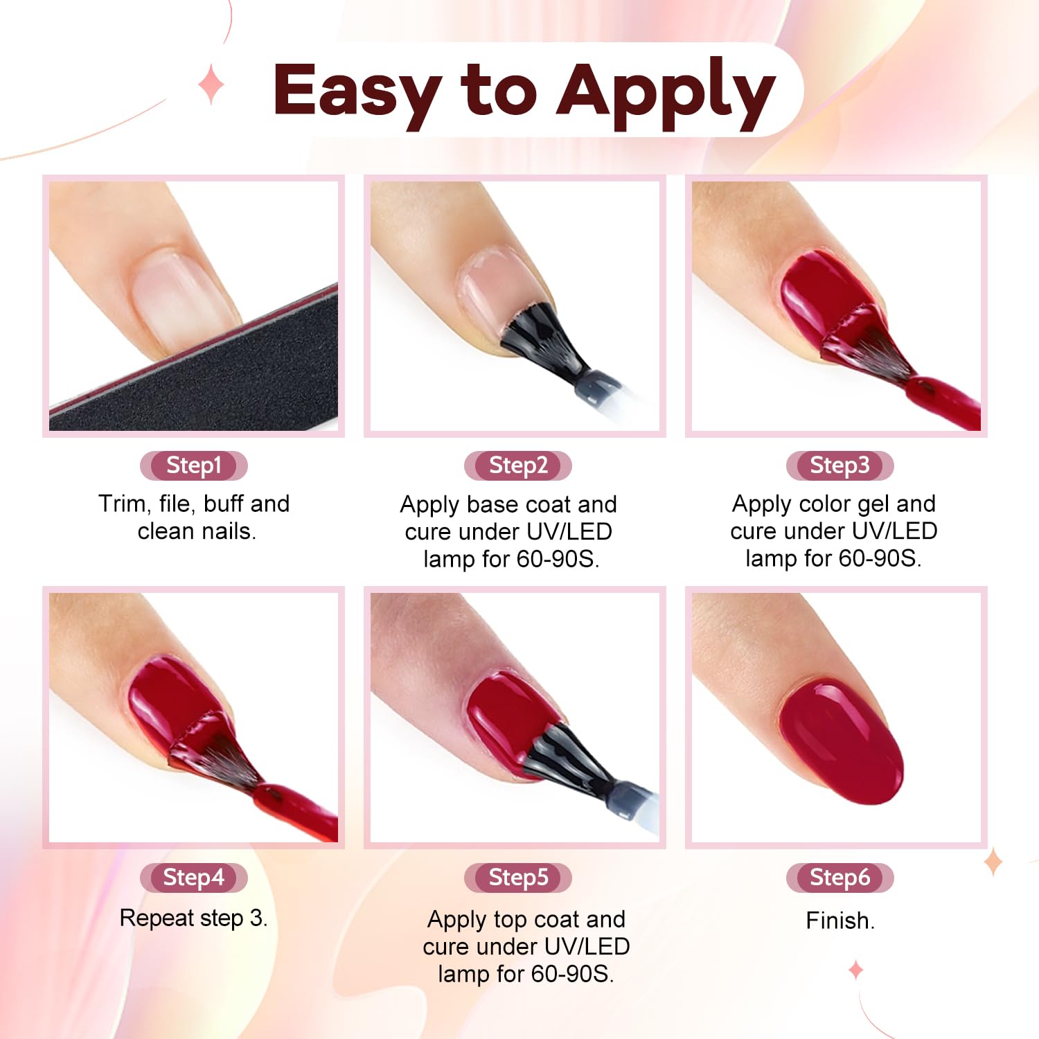 JODSONE at-home manicure example demonstrates easy nail application steps.