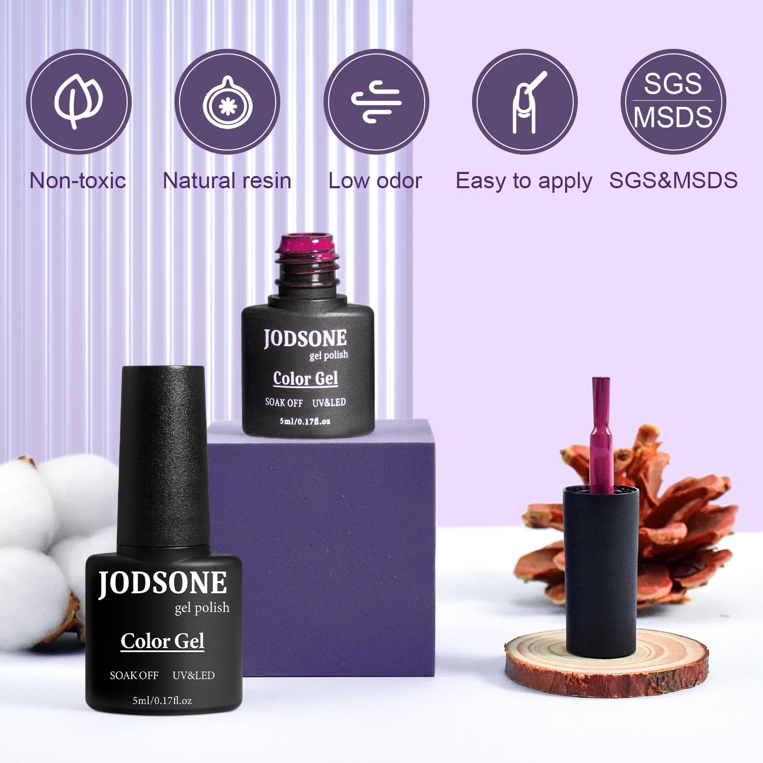 JODSONE multi-color gel polish set used during group manicure session