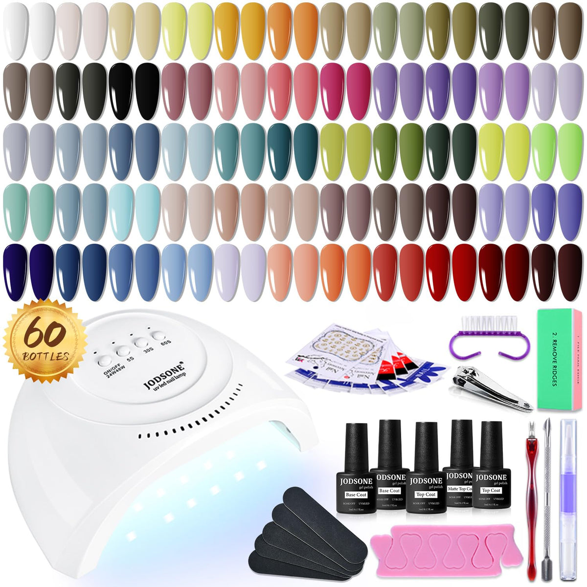 JODSONE gel nail polish kit overview showing a complete DIY manicure set for home use.