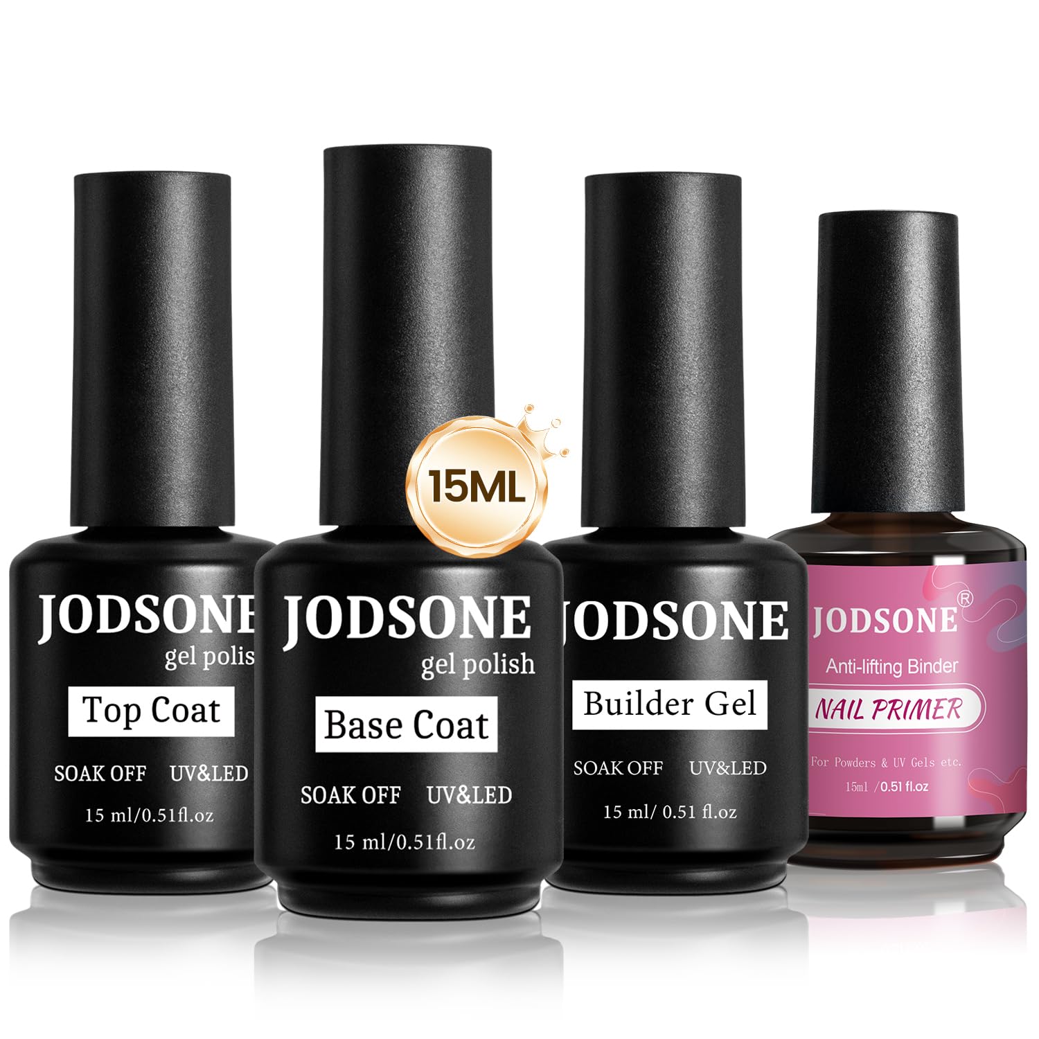JODSONE nail primer bottle 15ml boosts adhesion for long-lasting gel manicures.