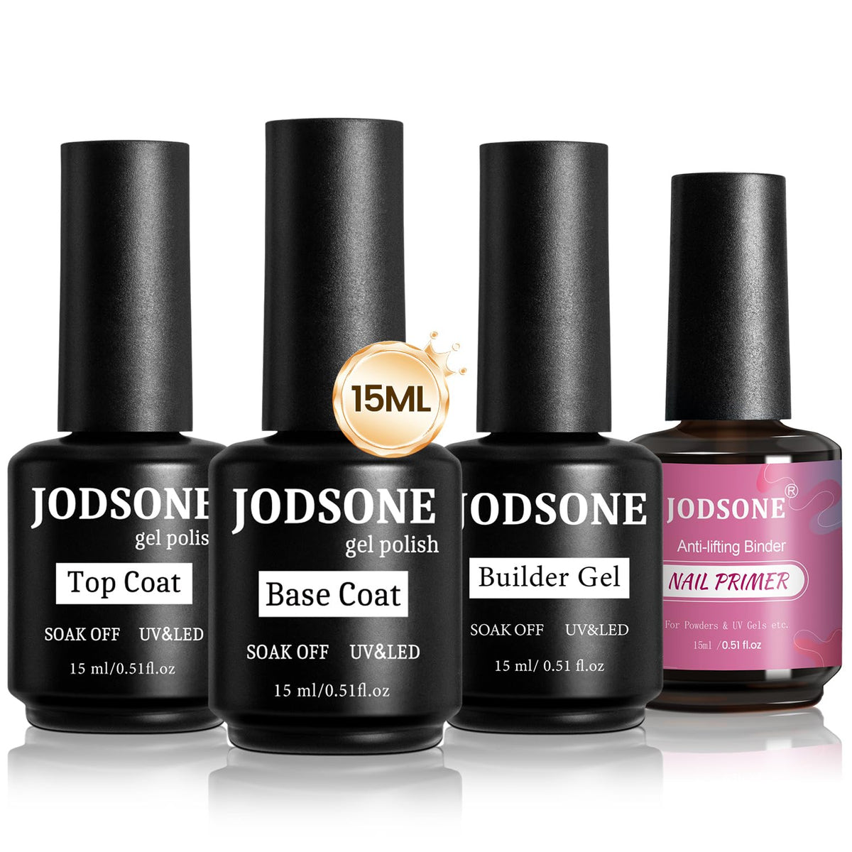JODSONE nail primer bottle 15ml boosts adhesion for long-lasting gel manicures.