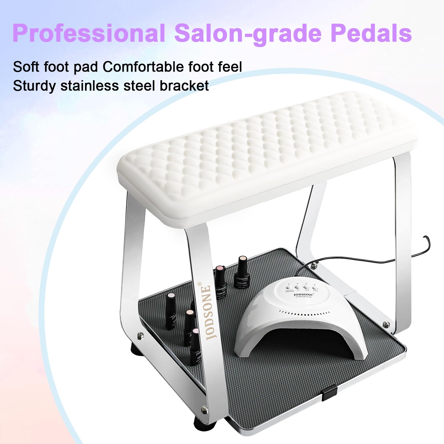 JODSONE pedicure foot rest soft pillow detail cushions feet during sessions.