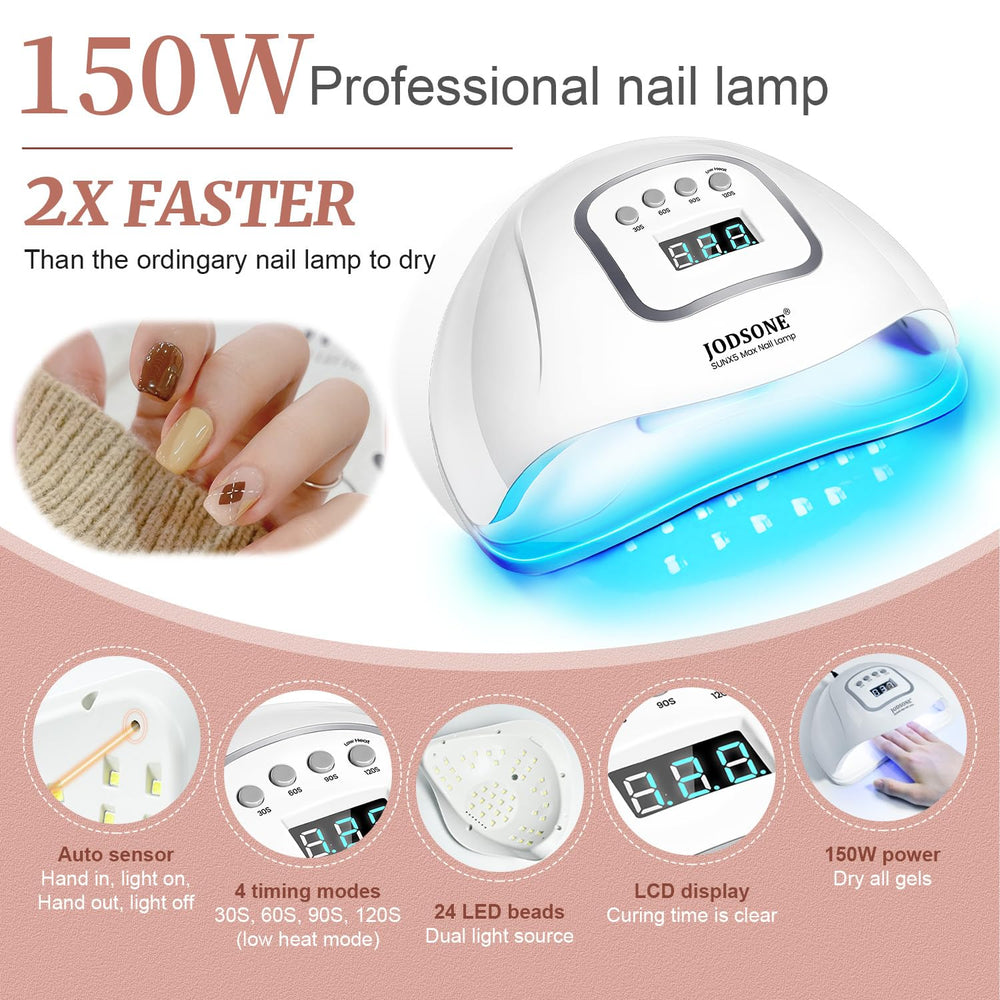 JODSONE professional nail lamp delivers quick curing for speedy manicures.