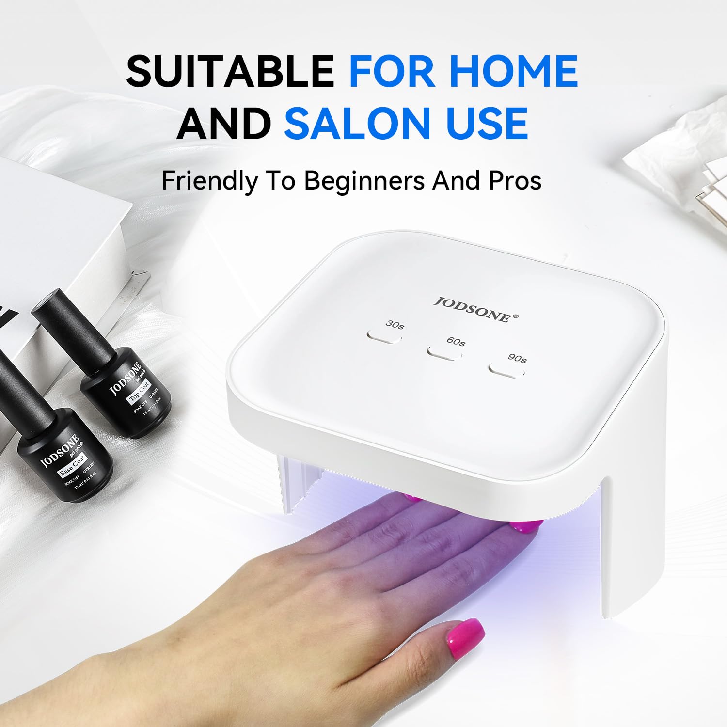 JODSONE U V LED nail lamp 3 timing modes in action