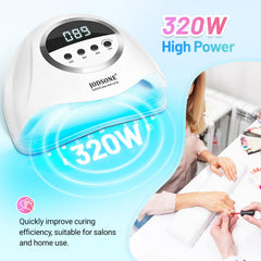 JODSONE U V LED Nail Lamp side view showcasing sleek design and compact footprint.