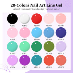 JODSONE nail art liner with built-in thin brush for quick, clean lines.