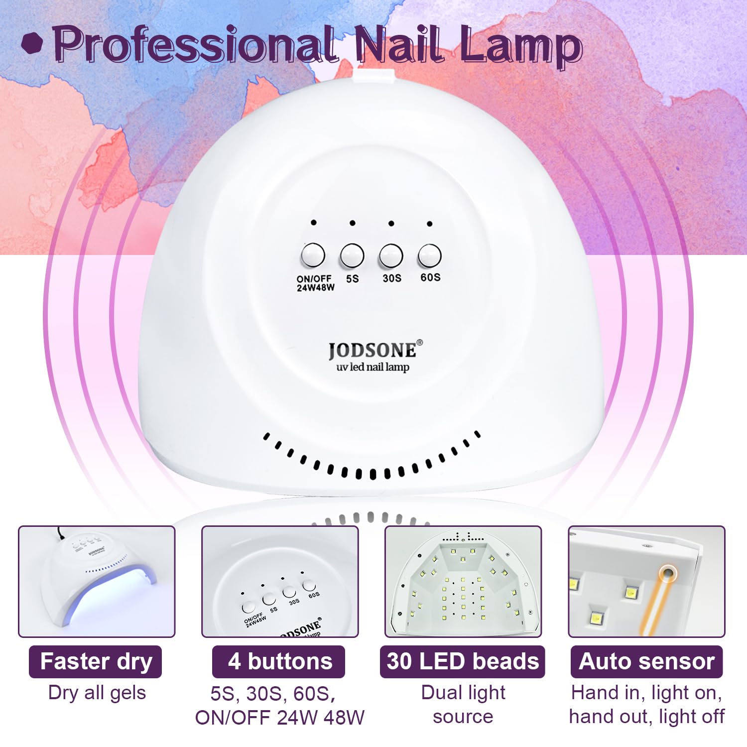 JODSONE 25000 rpm nail drill for quick nail surface prep.