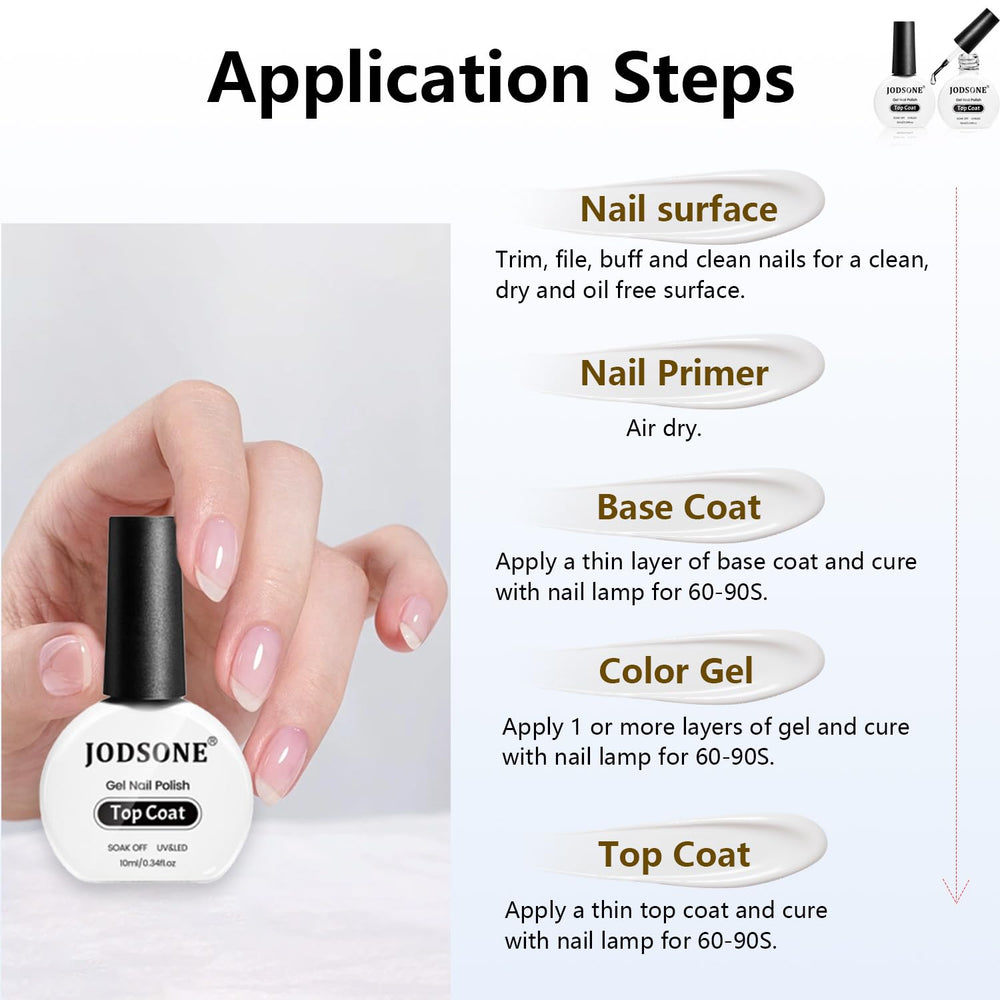 JODSONE acabado brillante profesional que realza el color de uñas.