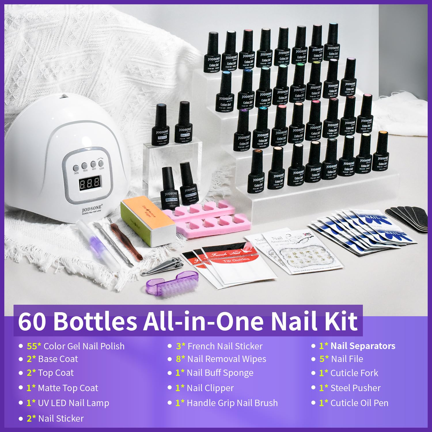 JODSONE glossy matte top coat and base coat set enhances finishes.