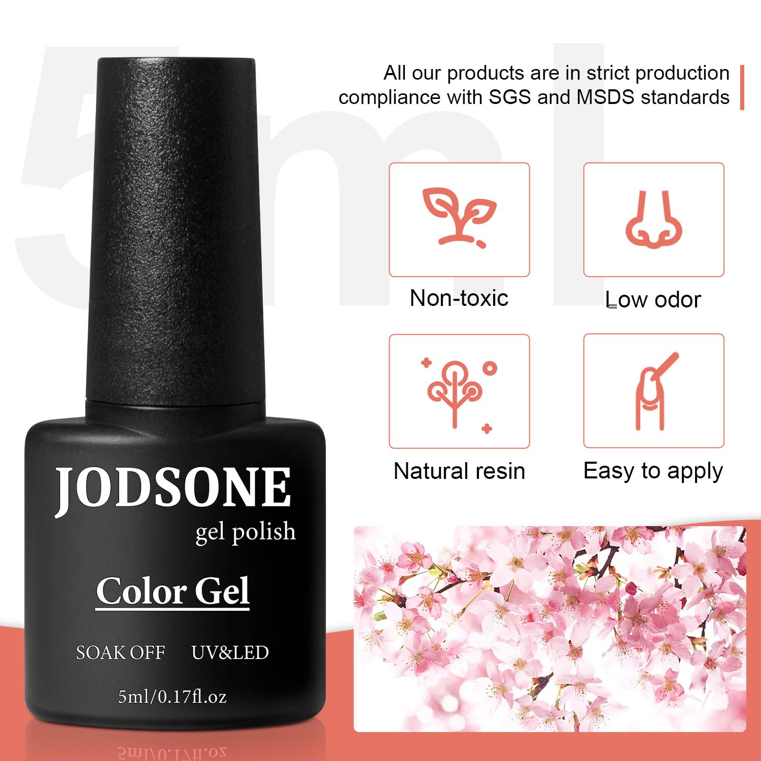 JODSONE base coat provides smooth foundations for durable gel nails.