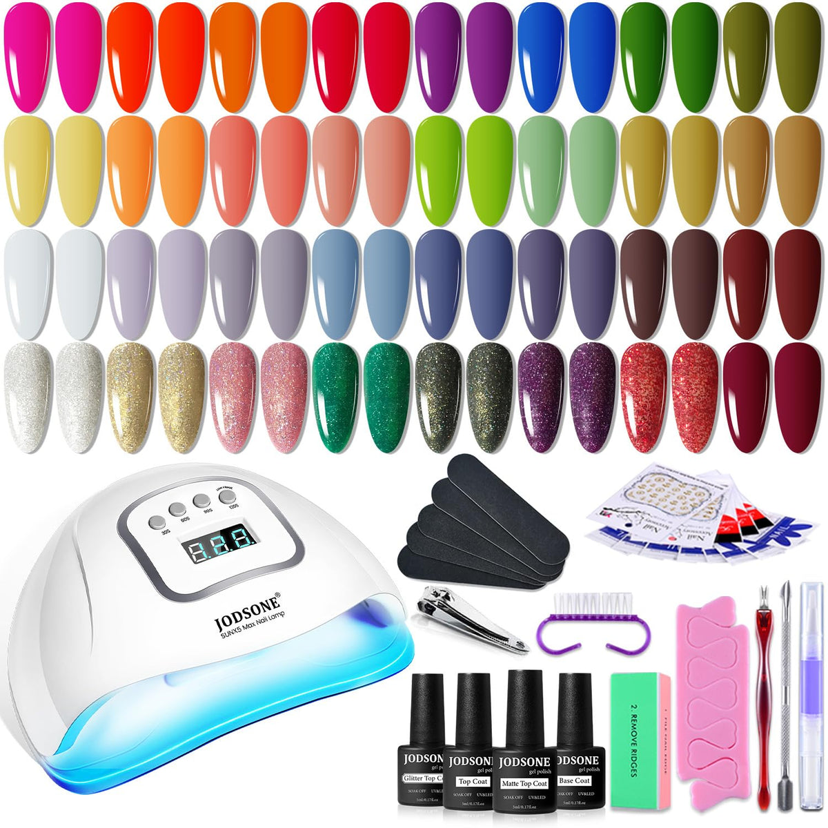 JODSONE gel nail polish kit with UV lamp for quick at-home manicures.