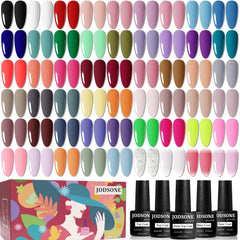 JODSONE gel nail polish set swatches show 60 color options for versatile looks