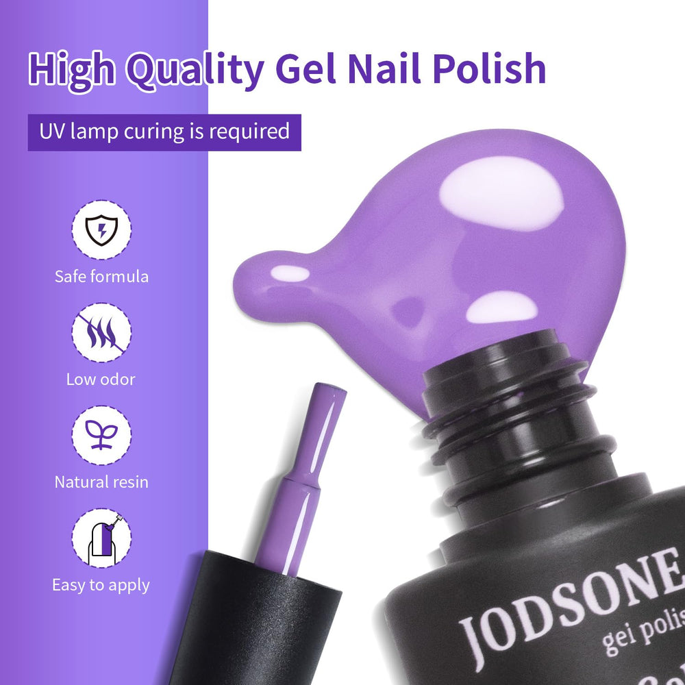 JODSONE gel polish bottles side view highlights easy brush application.