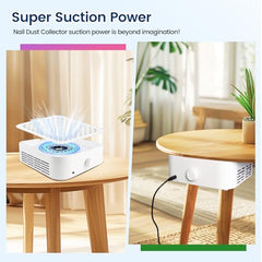 JODSONE nail dust collector filter removal showcases reusable fine filter for easy maintenance.