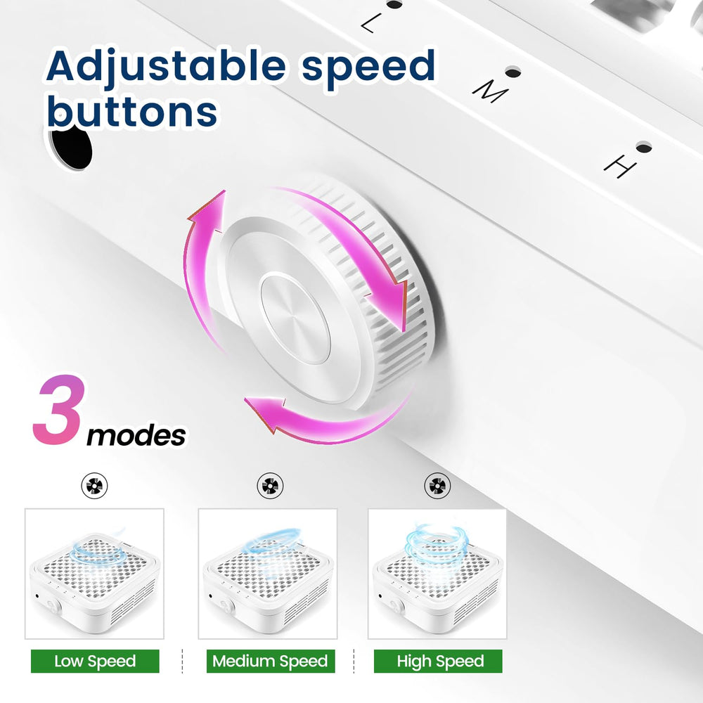 JODSONE nail dust collector in salon use emphasizes clean air during acrylic shaping.