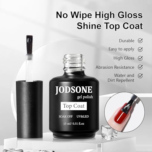 JODSTONE Set de gel de 3 piezas para base, capa y construcción, 15 ml cada uno.
